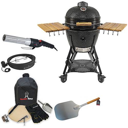 Kamado Sumo - Classic Large Svart. Ultimate grill och pizzapaket