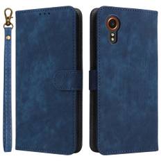Samsung Galaxy Xcover 7 - RFID læder cover / pung - Aftagelig strop - Blå