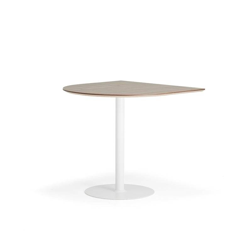 Barbord METRIC, halvoval, 1000x1000x900 mm, vit/valnöt