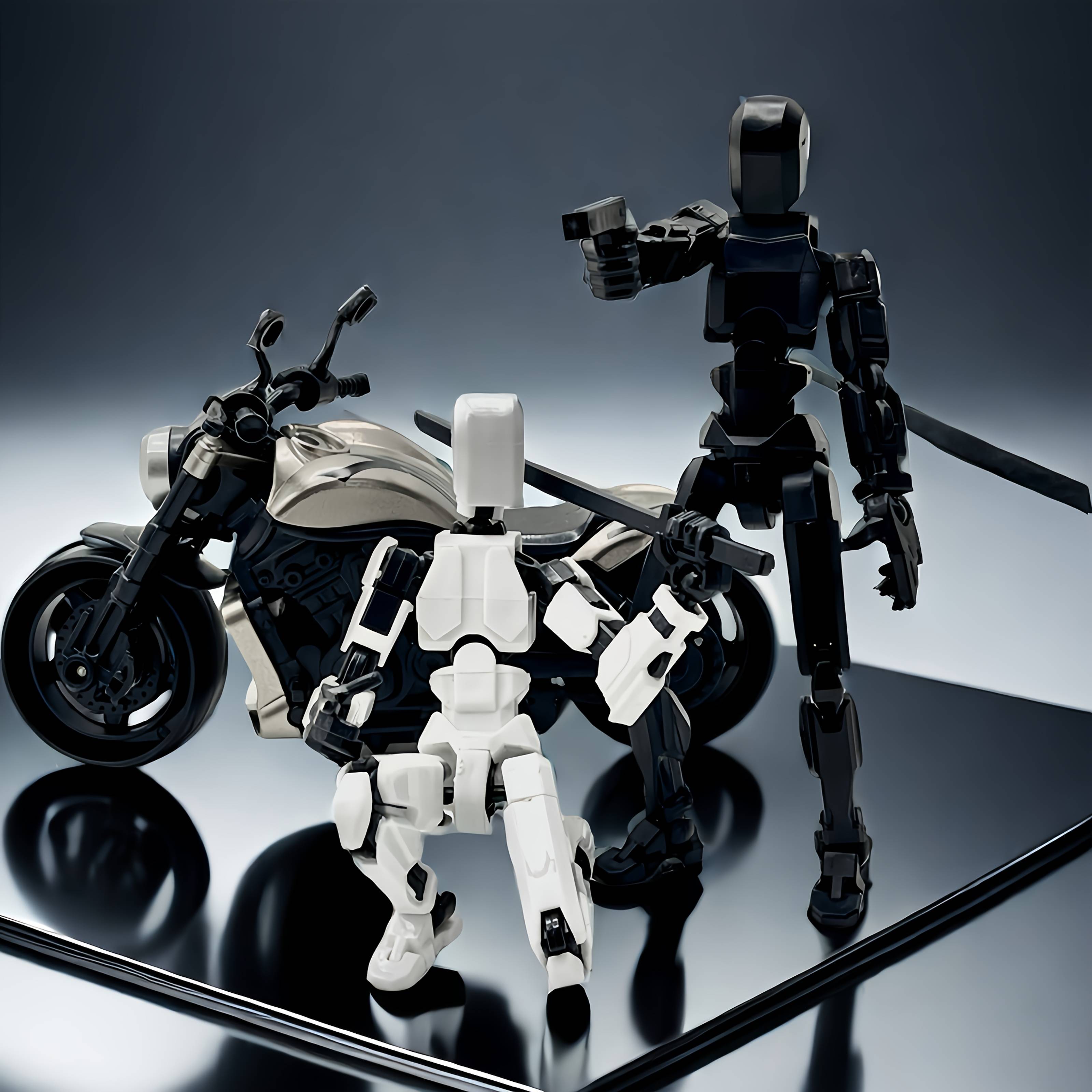 2pcs, 3pcs, Motorcycle Team 4 Color Vehicle And Minifigure Set Combination, Model Collection, This Product Complies With Ccby4.0 Statement