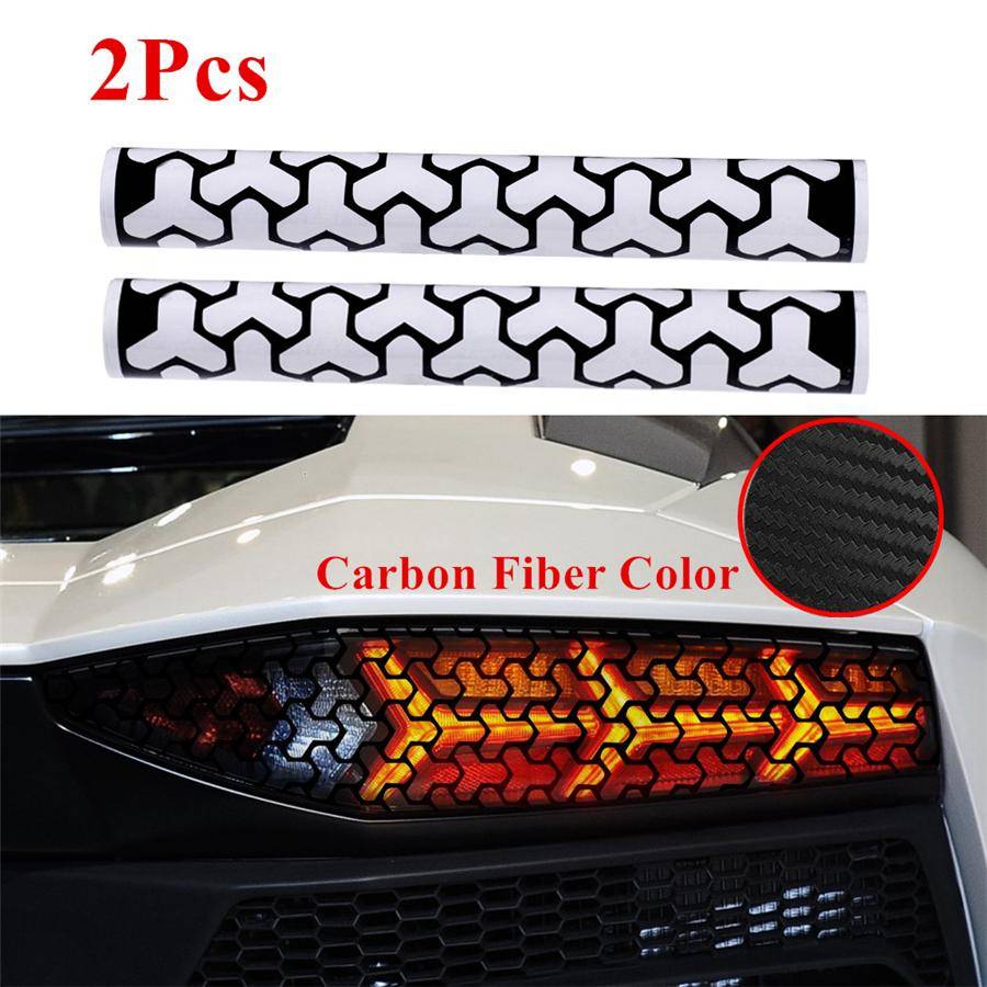 Carbon Fiber Look Car Rear Tail Light Honeycomb Gaphic Fishbone Stickers 48*30cm