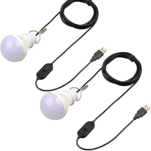 bangminda 2 stycken campinglampor USB LED campinglampa bärbar USB tältlampa glödlampa för camping vandring fiske vandring nödljus 5 W LED-lampa camping lykta (varmvit)