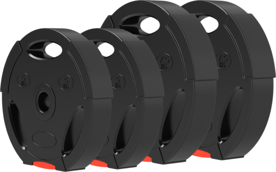 Northix Set Of 4 Dumbbell Weights, 2 X 5 Kg/7.5 Kg Weights, Weight Plate Set, Weight Plates For 2.5 Cm Dumbb Träningsutrustning Black - 7.5 kg