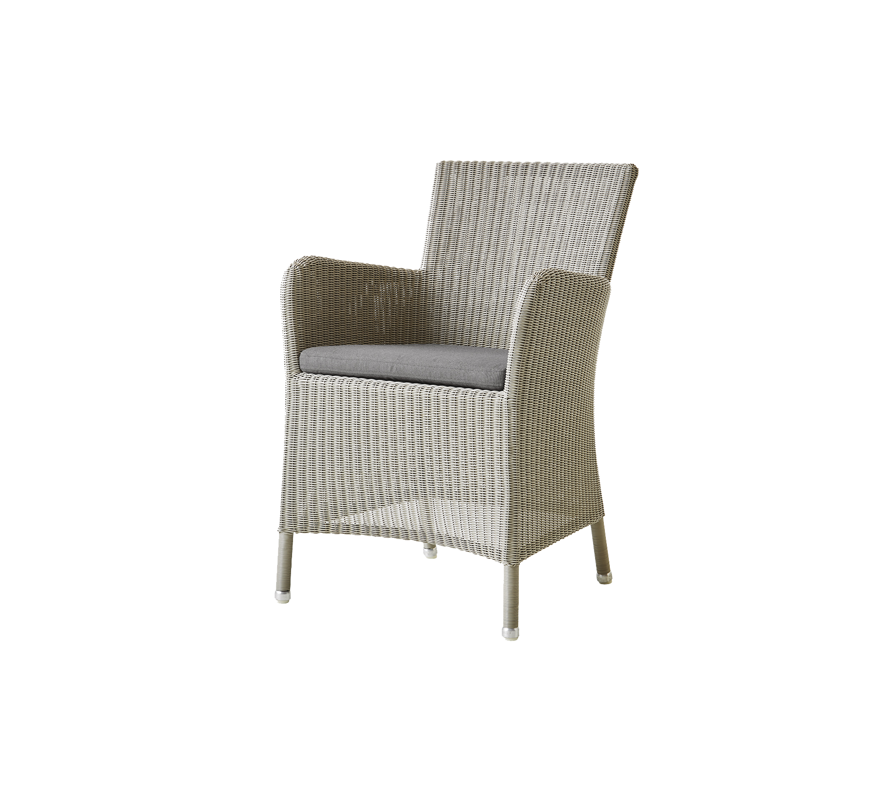 Hampsted stol - Black, small round Weave / Taupe, Natté