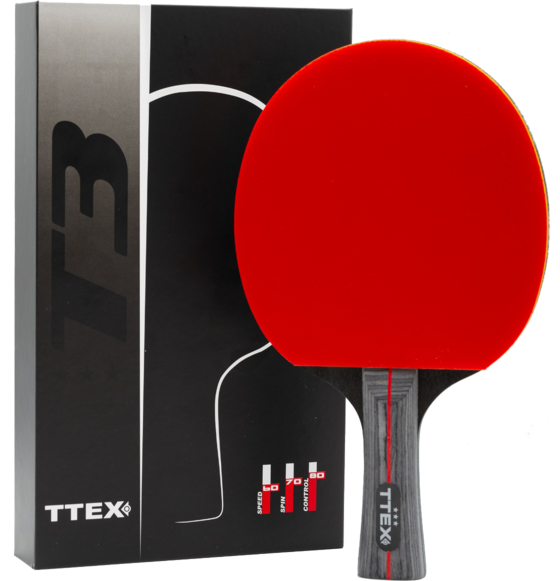 Ttex T3 3-star Bordtennisracket Red/black - One Size