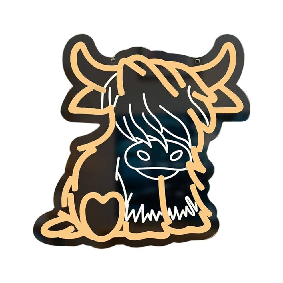 Highland Cow Neon Sign, Cute LED Neon Light Sign for Wall Decor, for Bedroom, Living Room,Kids Room, Birthday Gift