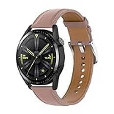 KUTEWEU Läderrem för Huawei Watch GT4 46 mm / Huawei Watch 4 Pro, 22 mm klassiskt ersättningsband läderarmband för Huawei Watch Ultimate/Huawei Watch GT3 SE/Huawei Watch Buds, Bip 5, Läder