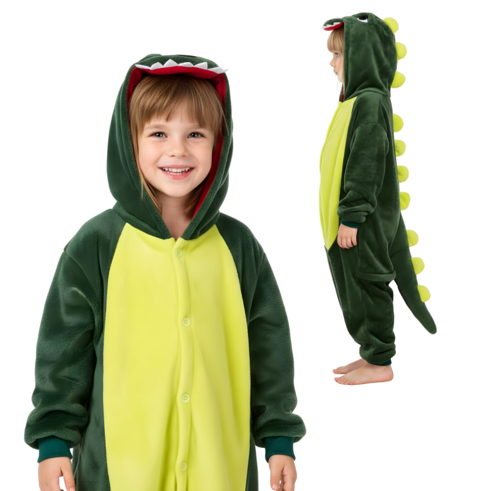 Kigurumi-pyjamas med dinosaur-kostume 105-115 cm