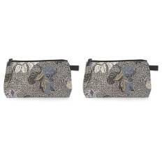 2st Ceannis Cosmetic Small Khaki Flower Linen Khaki