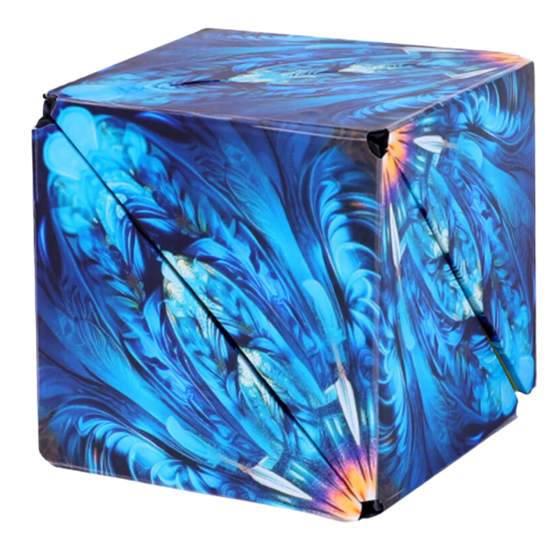 QiYi Fidget Shape Shifting Magnetic Folding Cube Blue Peacock