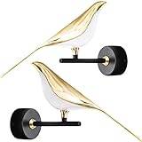 Magpie Wall Lamp TV Background Art Bird Wall Light Luxury Hotel Bedroom Bedside Lamp Simple Creative Bird Wall Lamp (Color : White light, Size : 2 lamps)