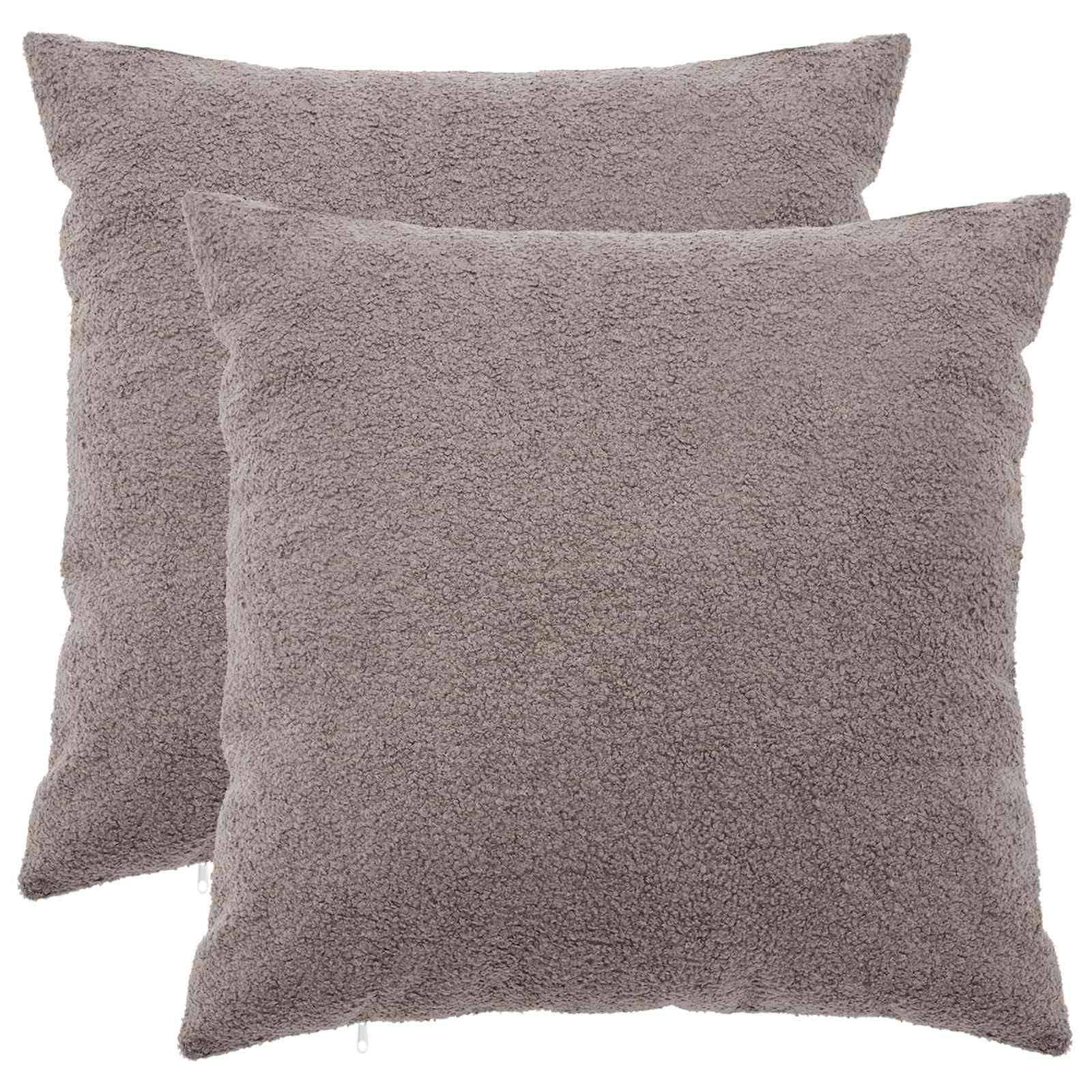 vidaXL Kuddöverdrag 2 st HEERLEN Ljusgrå 60 x 60 cm Bouclé