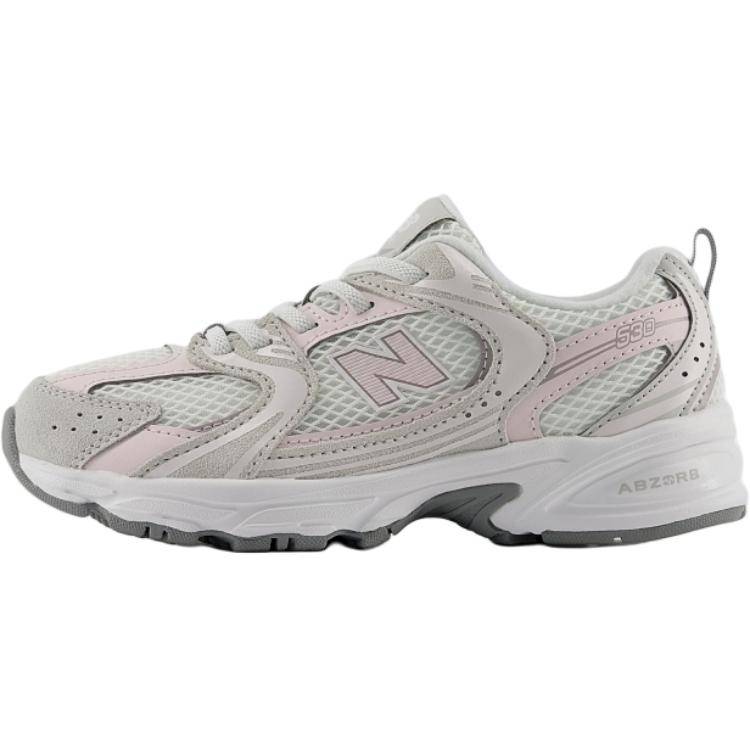 New Balance NB 530 Tyg Bekväma Mångsidiga Mellanhöga Löparskor Barnsneakers Grå Vit P5304AU 35