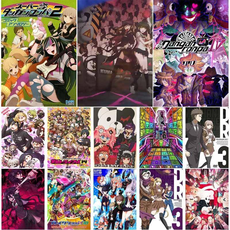 Anime Spelaffischer Danganronpa Posters Estetiska vitt bestruket papper Tryck Konstmålningar för hemrum Bar Dekor Väggdekaler