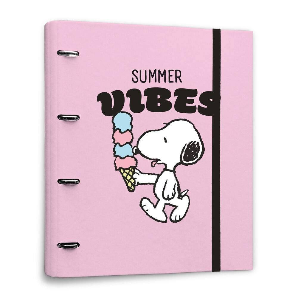 Snoopy Peanuts 4-rings bind med skilleark og kuvert