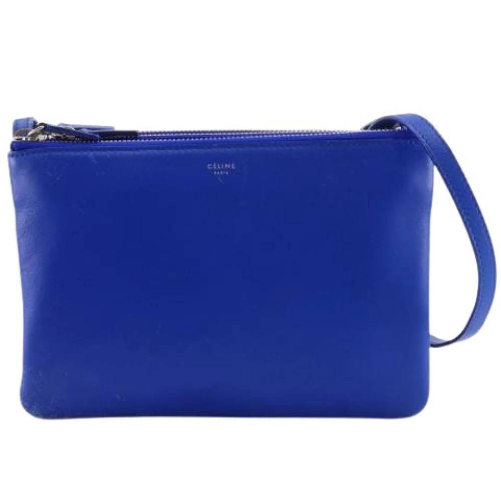 Celine Vintage Pre-owned Vintage Skuldertaske - Vintage - Dame - Blå - ONE SIZE - Uld