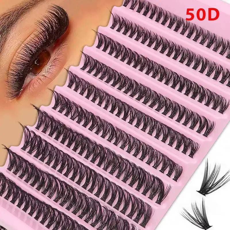 200Pcs DIY Personal Lashes 40P Eyelash Cluster Natural Look Wispy Lashes 9-16MM D Curly Hair Personal Clusters Lashes Fluffy