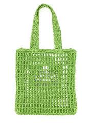 Sundek Logo-Handled Paper Shoulder Bag — Green