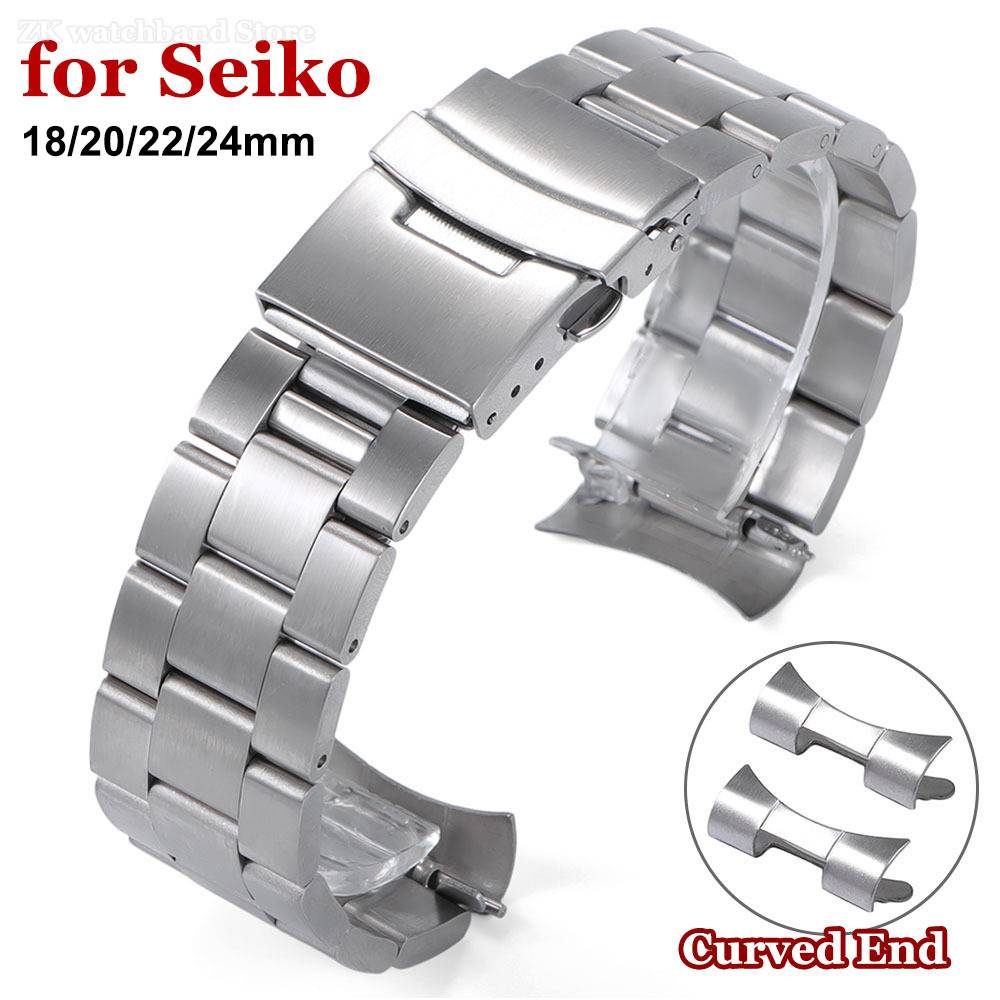 Solid Stainless Steel Watch Strap for Seiko 5 SKX009/007 for Jubilee Curved End Watch Bracelets Metal 20mm 22mm Watchband Belts