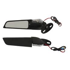 1 Pair Motorcycle Side Mirrors Adjustable Rear View Mirrors with LED Light for NINJA 250 300 400