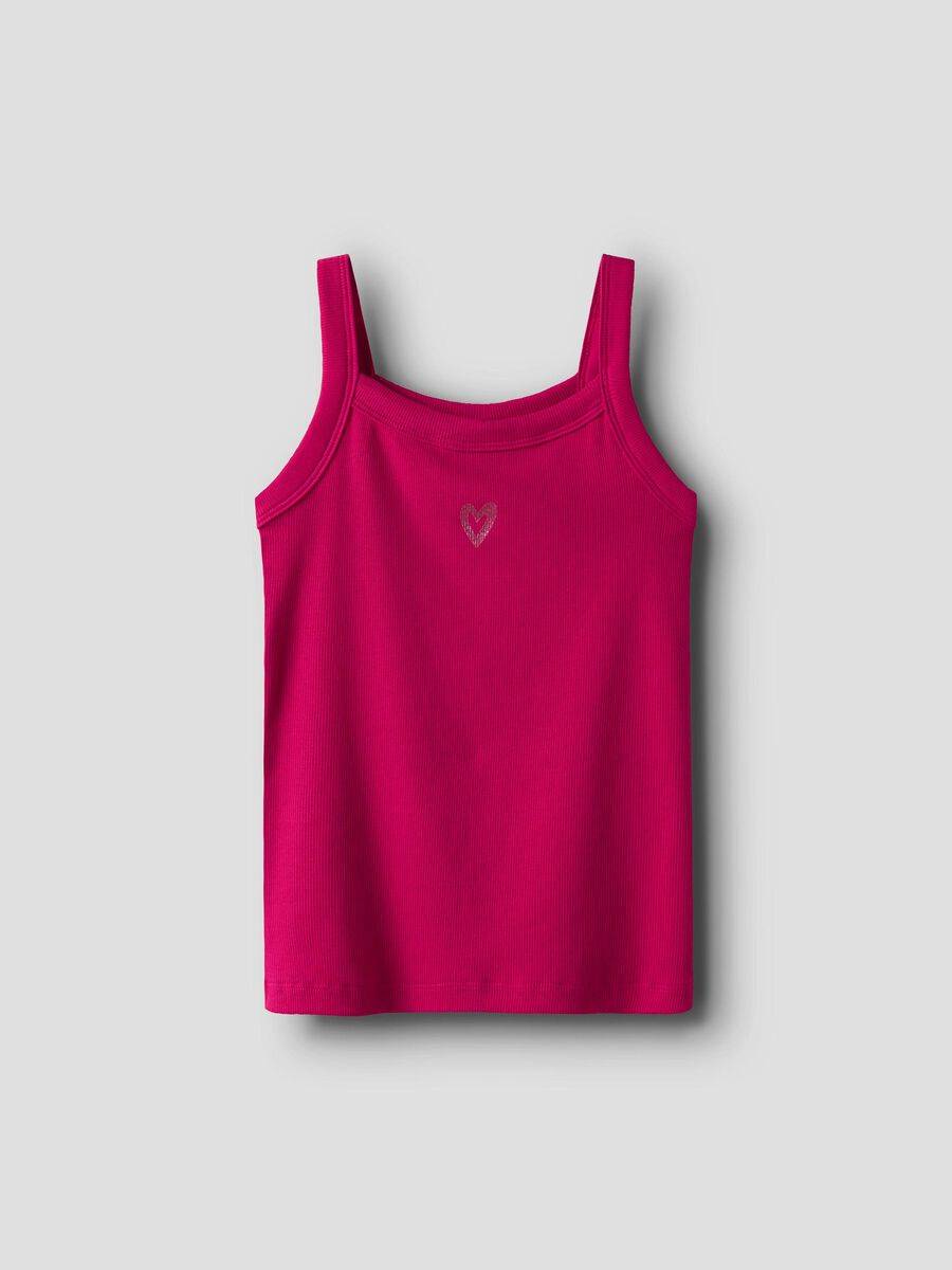 Ekologisk Bomull Ärmlös Topp - Rosa - 116