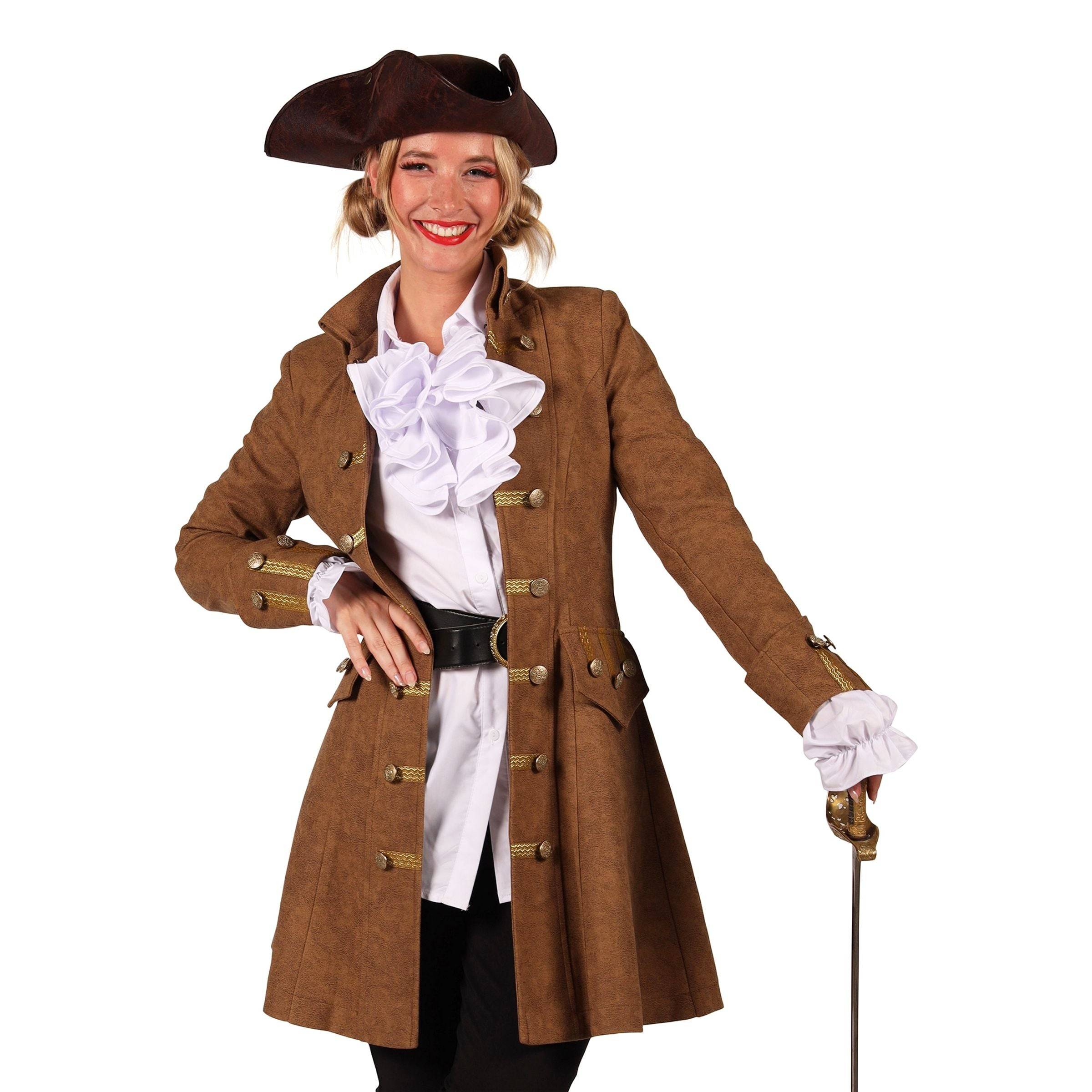 Piratjakke Brun Dame Deluxe - Medium
