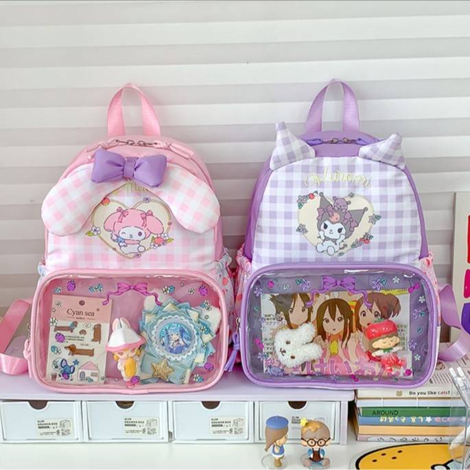 Cute Kuromi Print Large Capacity Backpack for Women Girls Kawaii Cartoon High Quality Casual Daypack Travel School Bag wholesale