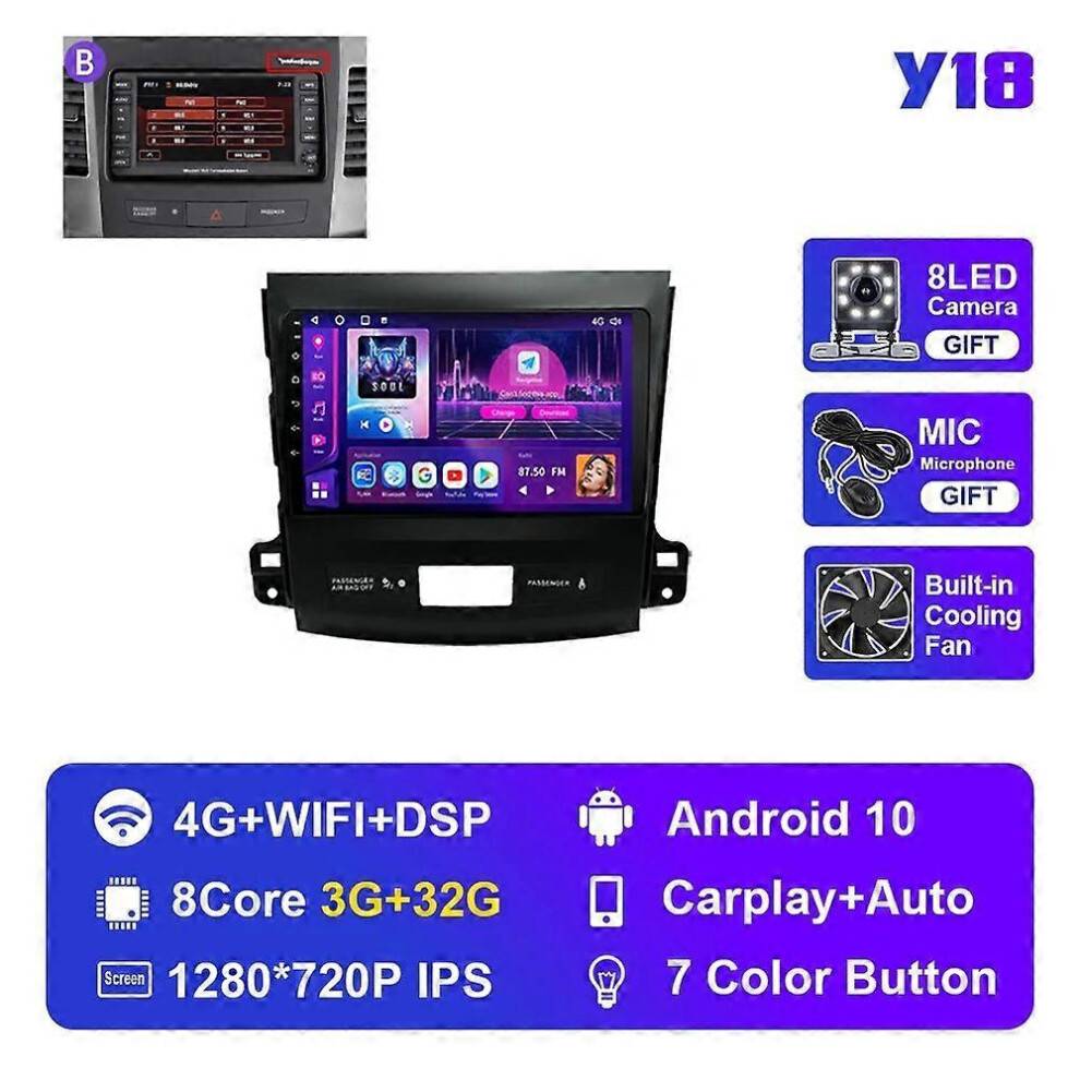 (Y18 3G 32G B) Car Radio for Mitsubishi Outlander Xl 2005-2012 for Citroen C-Crosser 2007-2013 Autoradio Audio Stereo 2din Multimedia