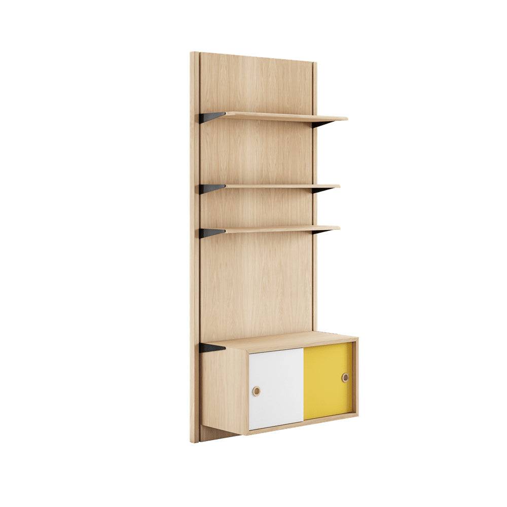 Panelsystem 1A af Finn Juhl Eg klar olie- hvid/gul - Jacobsen Plus