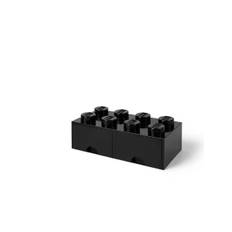 LEGO kasse 2x4 med 2 skuffer, sort fra Room Copenhagen