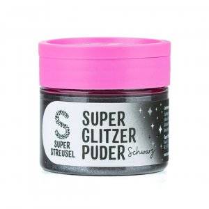 Ätbart glitter - Super Streusel- SuperLustreDust - Svart - 10 g