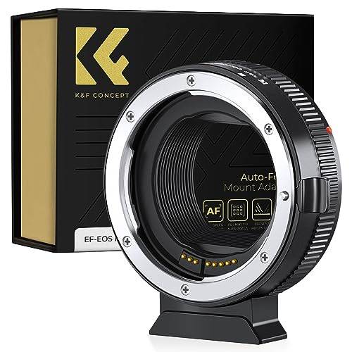 K&F CONCEPT objektivadapter EF-EOSR autofokus Mount omvandlare för Canon, metall med autofokus, med skyddsfodral för EOS R6, EOS R50, EOS R100, EOS R5, EOS R6 Mark II