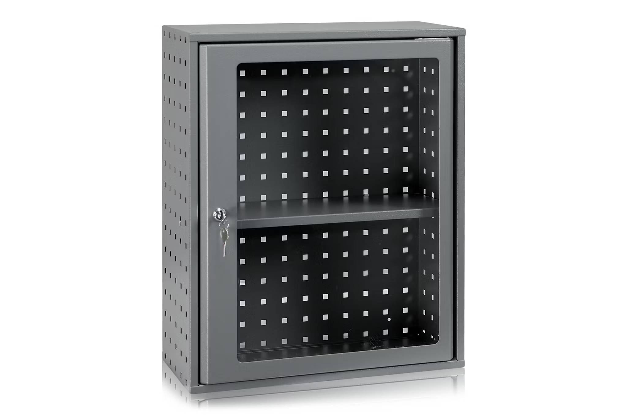Förvaringsskåp inkl plexiglasdörr grå, 4-591-136