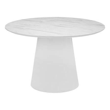 Runt matbord, 120 cm – MDF-skiva med marmoreffekt