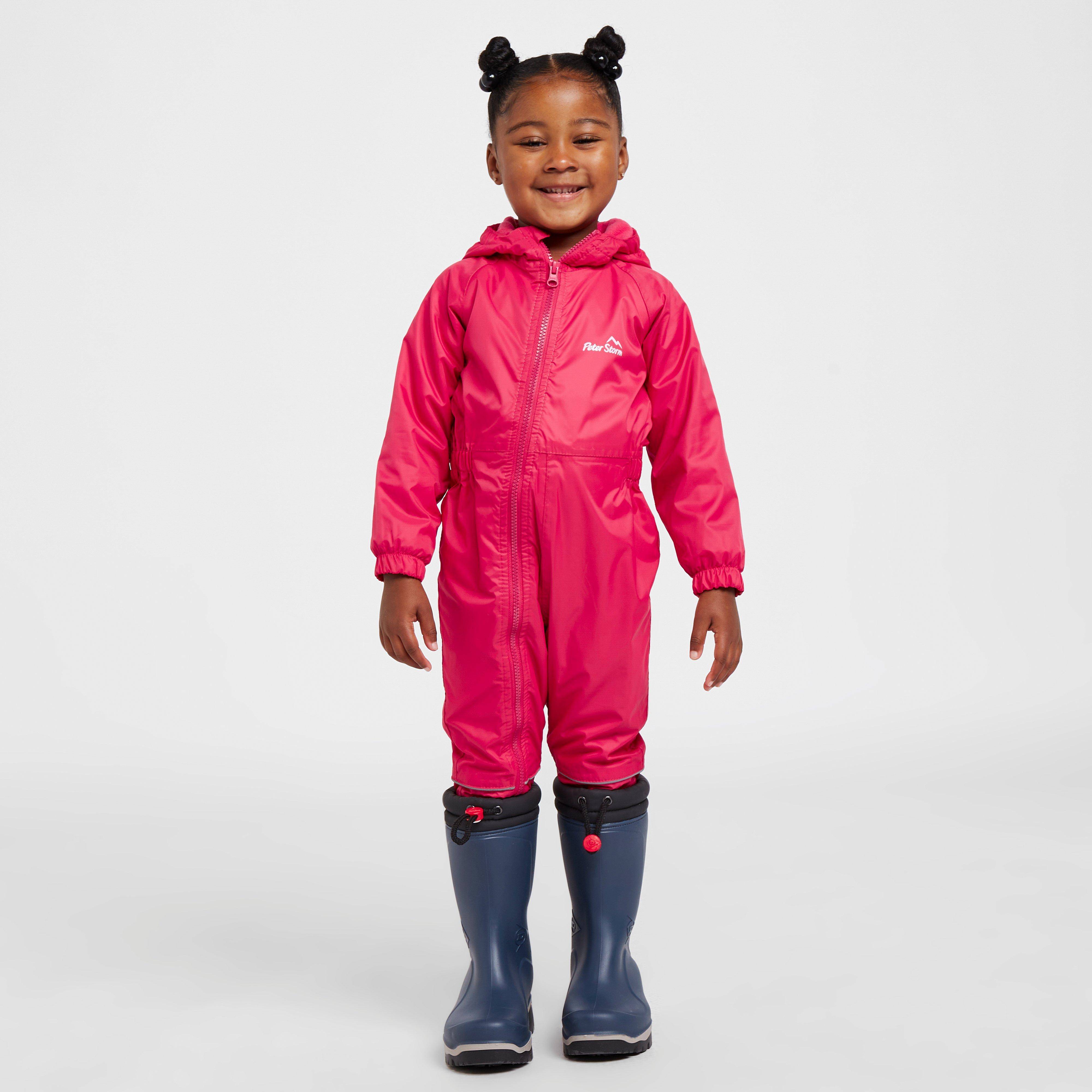 Peter Storm Infants' Fleece Lined Waterproof Suit, Pink - 3-4Y