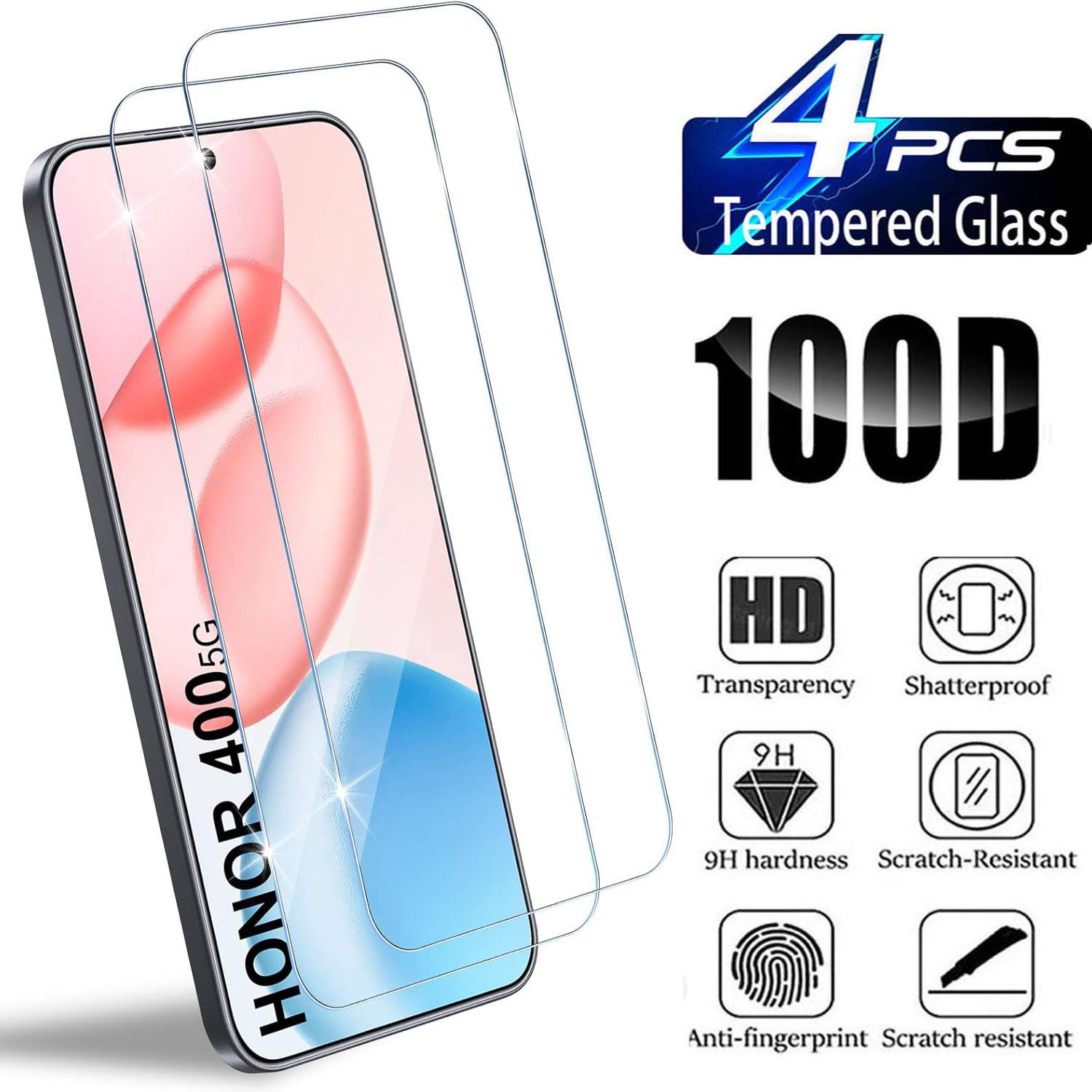 For Huawei Honor 400 5G HD Screen Protector 2/4PCS Tempered Glass - Full Cover Protection