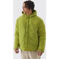 Oversize Parkasjacka I Ripstop Med Huva I Nylon, Green