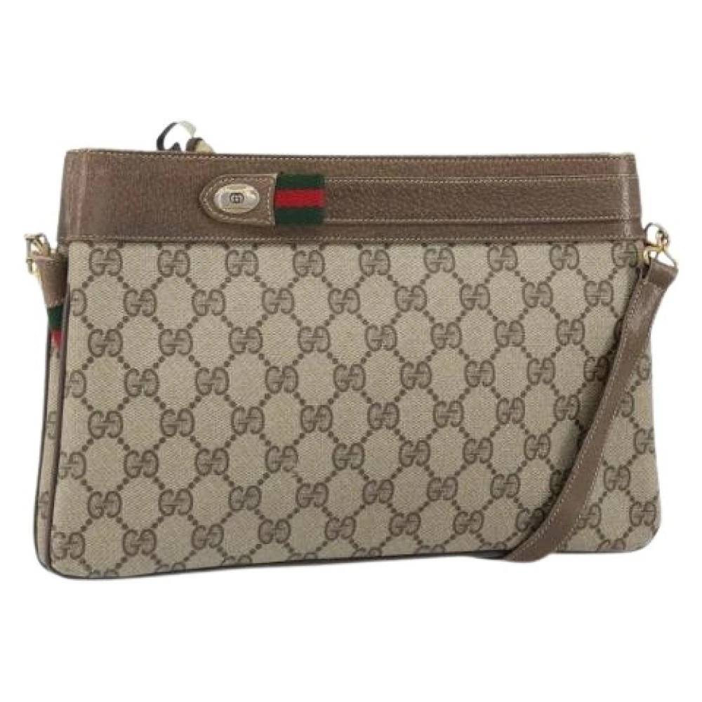 Gucci Vintage Pre-owned Canvas Cross Body Taske - Vintage - Dame - Beige - ONE SIZE -