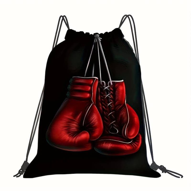 1pc Boxing-themed Backpack With Print - Lightweight Foldable Gym Bag Suitable For Hiking, Training, Travel - Drawstring Closure & Practical Pockets - Boxing Gift For &, For Teenager