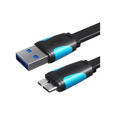 Vention - Flat USB 3 0 A male to Micro B male cable VAS A12 B150 1 5m Black