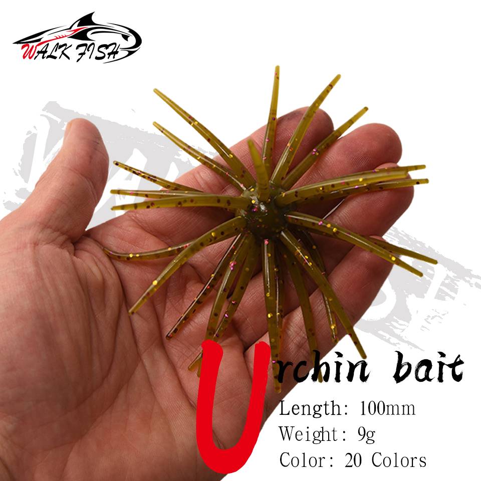 WALK FISH 3Pcs 10cm 9g TPE Sea Urchin Fishing Lures Soft Bait Silicone Baits For Bream Mandarin Fishing Tilapia Trout Sea Bass