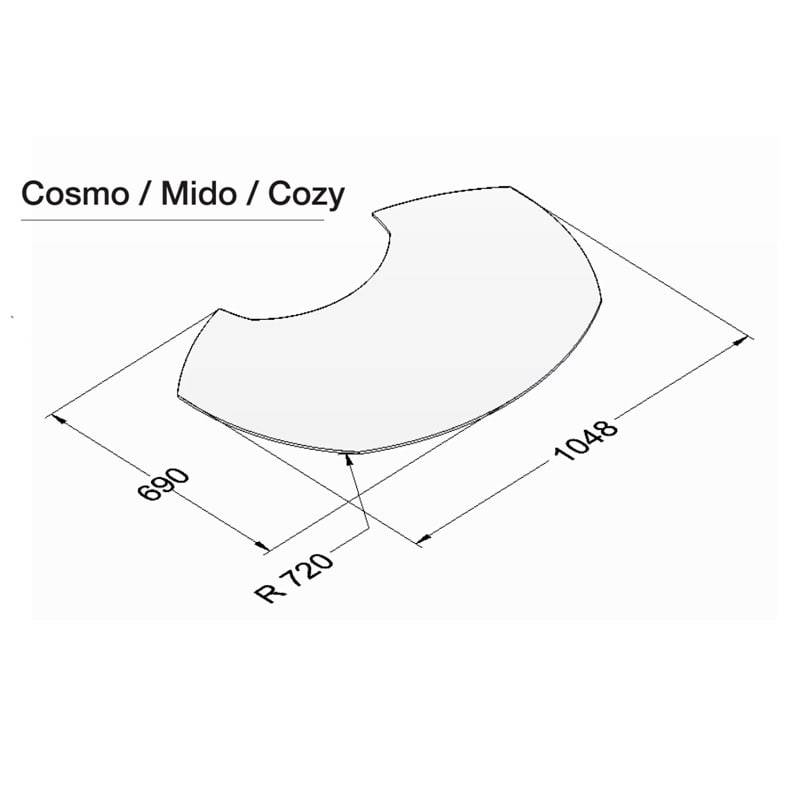 Cosmo/Cozy/Mido Gulvplade 6 mm..