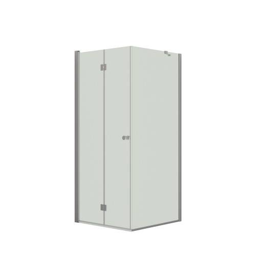 Dansani Match hörndusch, modell B+D, dörr och vägg, 99x99 cm, klart glas, satin profil
