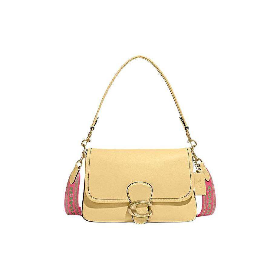 Coach Tabby 26 Solid Color Leather Color Block Top Handle Flap Bag Women Handbags Cream-Yellow C9804-B4VN Basic Set (Bag+Dust Bag)