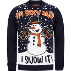 Jumpers Men's Snow It Workout Motif Novelty Christmas Jumper in Ink - Merry Christmas / XXXL - Tokyo Laundry