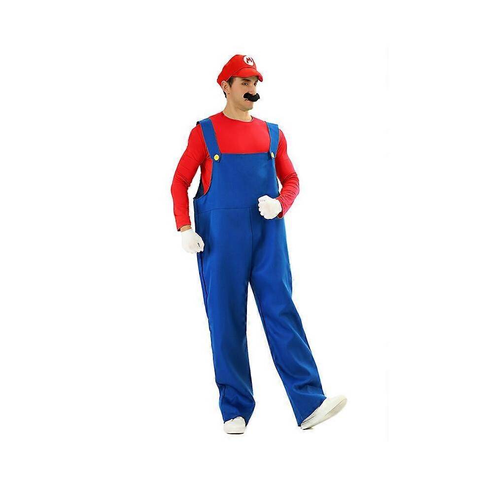 (2XL, Men's red) Peach Dress Cosplay Costume Halloween Couple Outfit Adult Unisex Stage Performance Costume