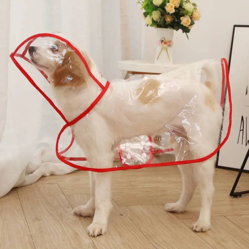Transparent Waterproof Raincoat for Small & Medium Dogs - Red / L-suit 3-4.5kg / SPC (L-suit 3-4.5kg)