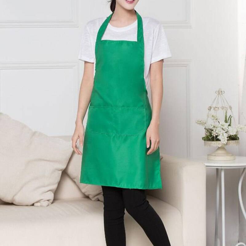 Ren färg ärmlöst förkläde matlagning servitör kafé butik hem kök hushållsstädning förkläde kvinna män kock bbq frisör förkläden
