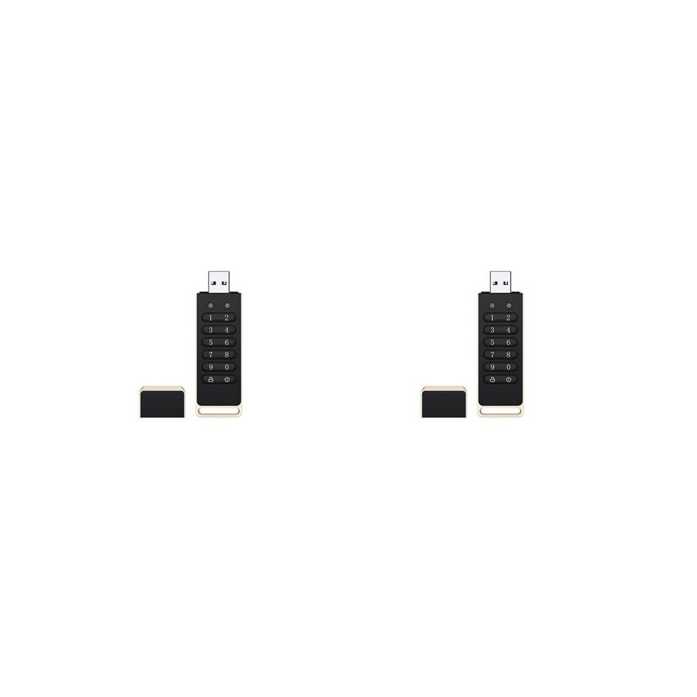 2X Secure USB Drive, 128GB Encrypted USB Flash Drive Hardware Password Memory Stick with Keypad USB 3.0 Disk Flash Black