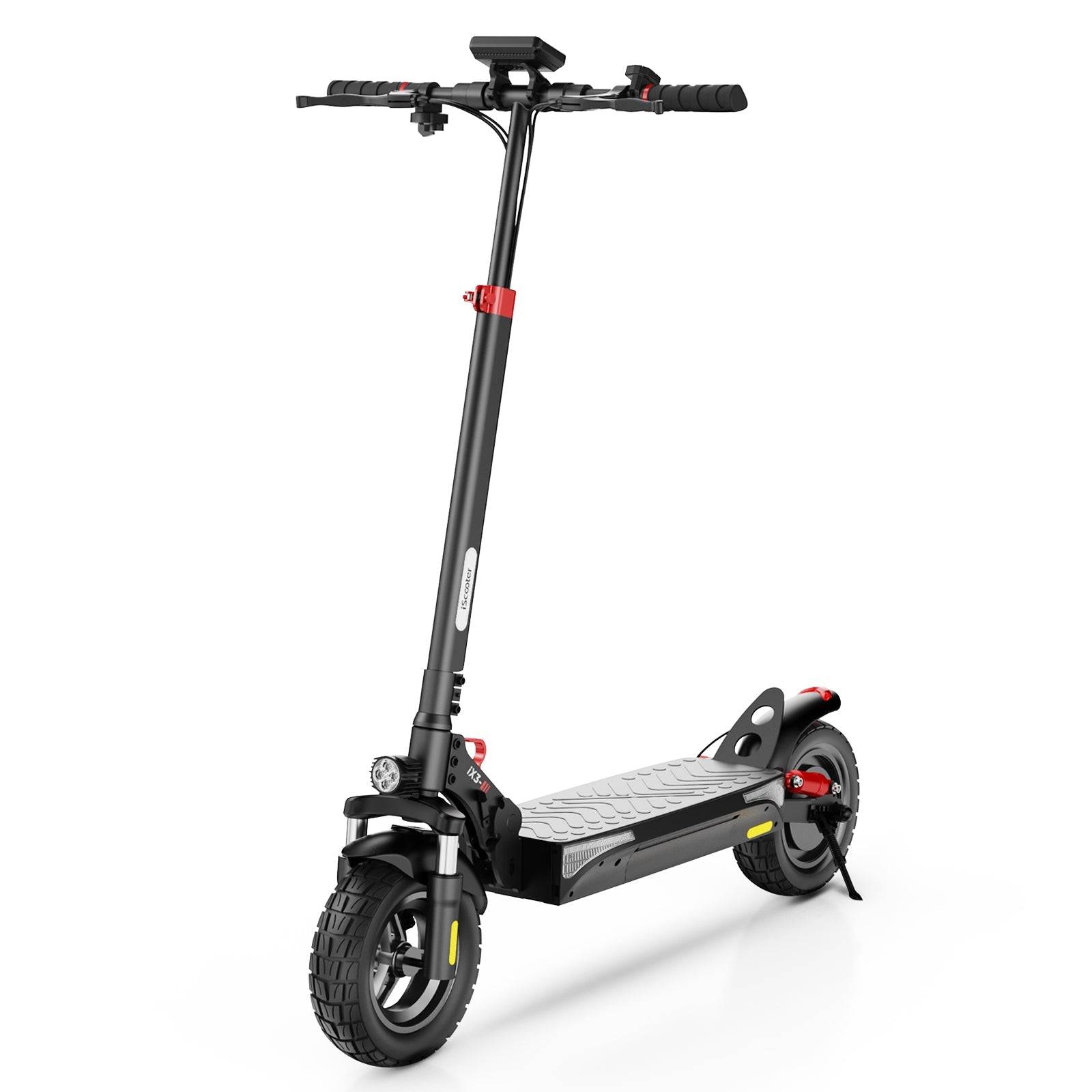iScooter iX3 Adult Electric Scooter, 48V 10Ah 800W, Disc Brake + Electronic Brake, 10 Off-Road Pneumatic Tire, 40km/h svart